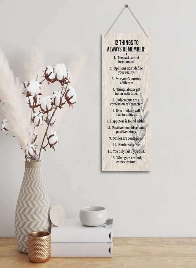HiLus 12 Things To Always Remember. Wooden Wall Decor, Farmhouse Blessed Sign for Home Decor - Image 2